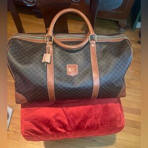 Celine Vintage Macadam Triomphe Canvas Travel Bag